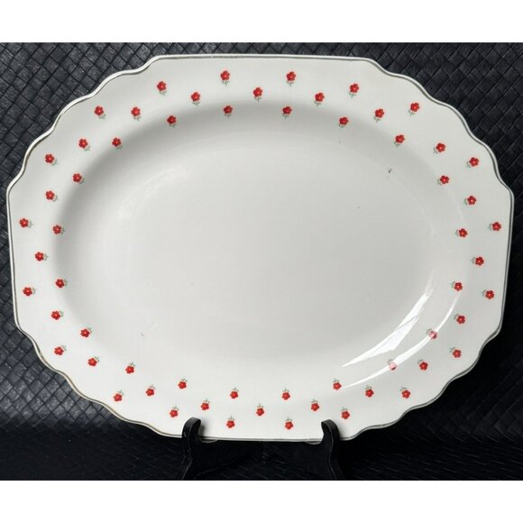 Vintage WS George Serving Platters White Blushing Rose Dalrymple Set Of 2 - Picture 2 of 13